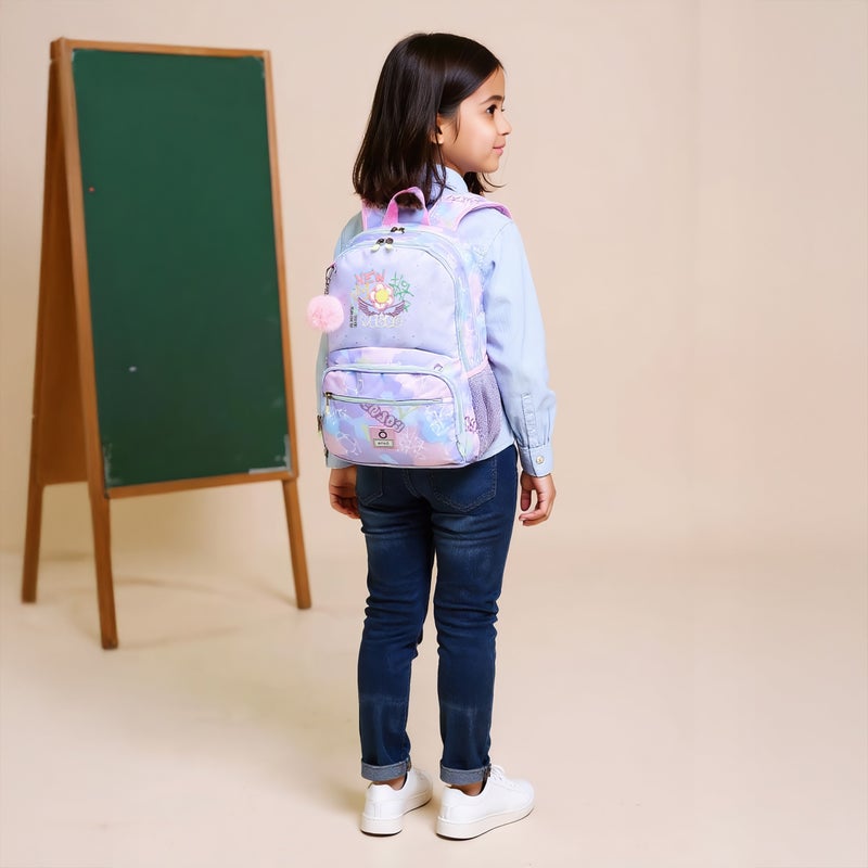 Enso Backpack-New Vibes-2 Cmprt-26 Liters-Girls (Polyester) Purple \ 33X46X17 - Image 3